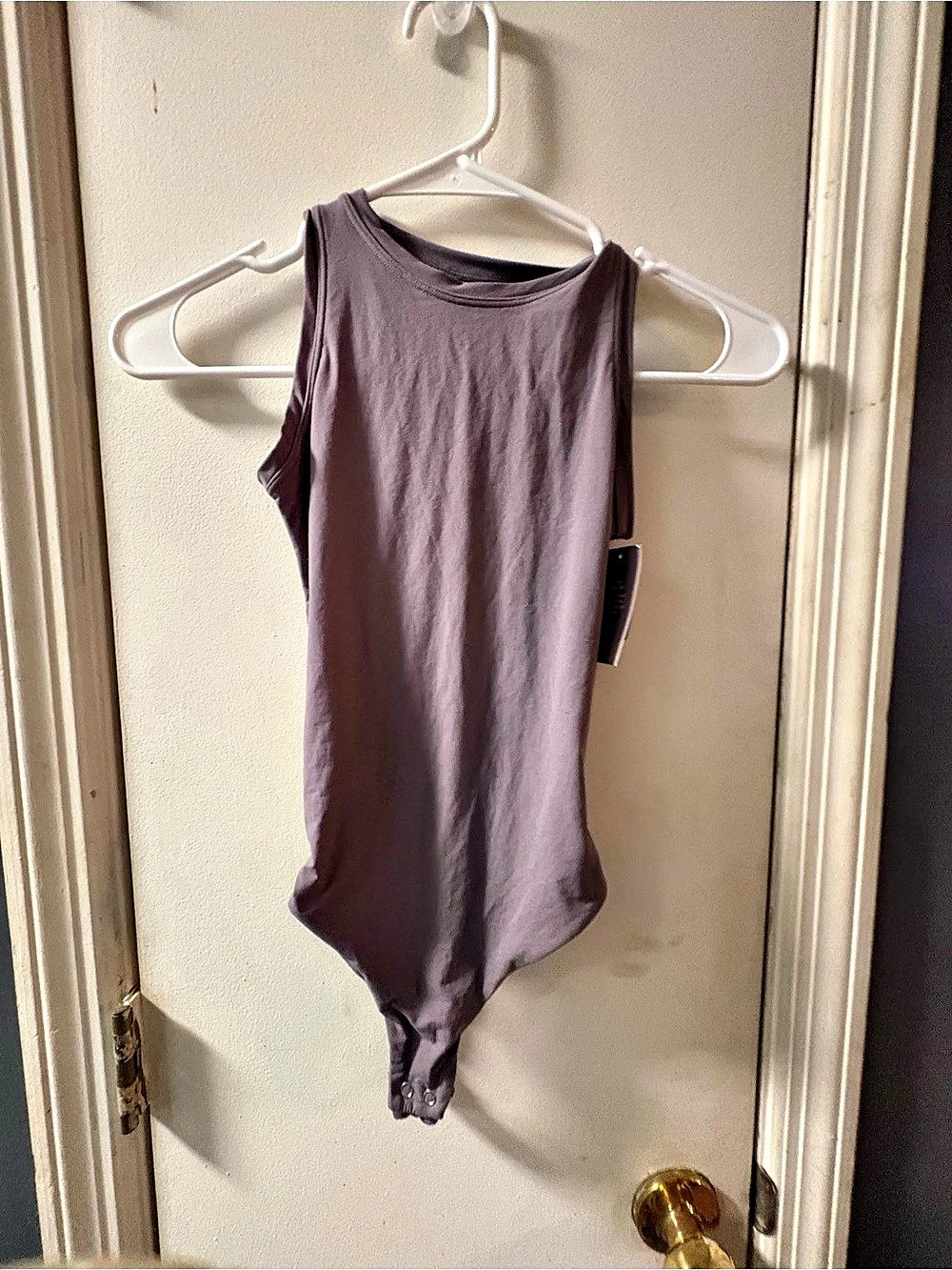 Auden Luxe Stretch Fully Lined Bodysuit Purple XS